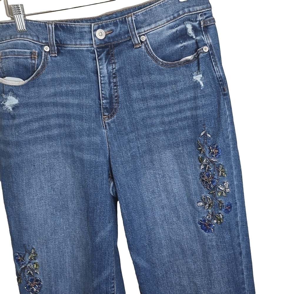 INC Women's High Rise Embellished Cuffed Boyfriend Jeans, - Picture 8 of 8